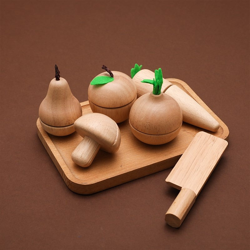 Kit Vegetais Montessori de Madeira - Natural Kitchen