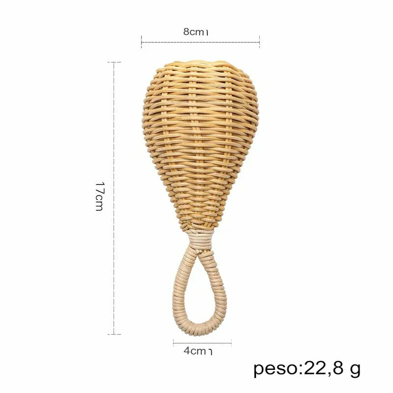 Chocalho Artesanal Sensorial Infantil de Rattan - Rocco Rattan